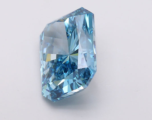 Lab-Grown Radiant Diamond - 6.47 Carats, Fancy Vivid Blue Color, VS1 Clarity - Certified by IGI - Report Number: LG603344939