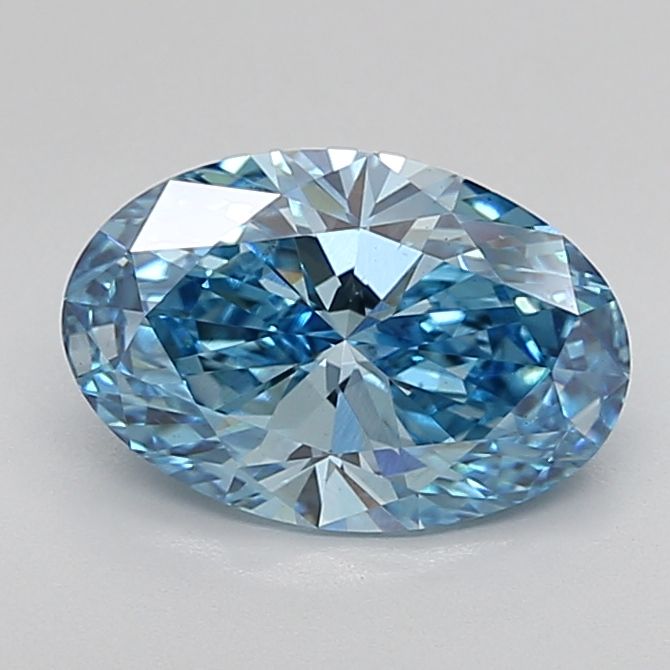 Lab-Grown Oval Diamond - 2.51 Carats, Fancy Vivid Blue Color, VS1 Clarity - Certified by IGI - Report Number: LG618466225