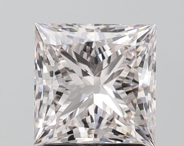 Lab-Grown Princess Diamond - 2.1 Carats, Light Pink Color, VVS2 Clarity - Certified by IGI - Report Number: LG673421143