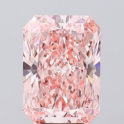 Lab-Grown Radiant Diamond - 6.42 Carats, Fancy Vivid Pink Color, VS1 Clarity - Certified by IGI - Report Number: LG691579030