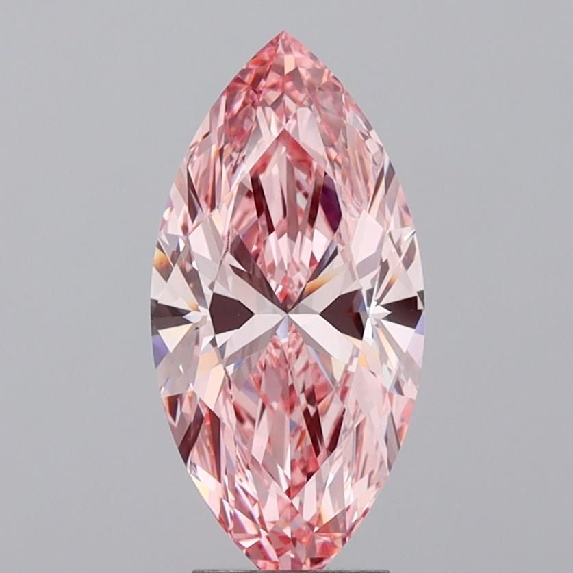 Lab-Grown Marquise Diamond - 4.0 Carats, Fancy Vivid Pink Color, VS1 Clarity - Certified by IGI - Report Number: LG624431801