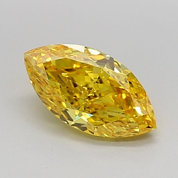 Lab-Grown Marquise Diamond - 1.27 Carats, Fancy Vivid Yellow Color, VVS1 Clarity - Certified by IGI - Report Number: LG630437270
