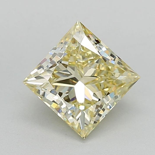 Lab-Grown Princess Diamond - 2.44 Carats, Fancy Intense Yellow Color, VS1 Clarity - Certified by IGI - Report Number: LG668404659