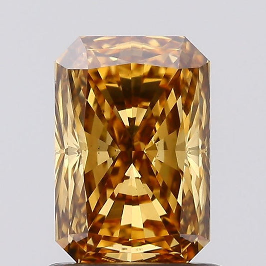Lab-Grown Radiant Diamond - 1.06 Carats, Fancy Brown Yellow Color, VS2 Clarity - Certified by IGI - Report Number: LG604383453