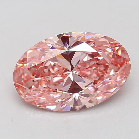 Lab-Grown Oval Diamond - 7.1 Carats, Fancy Vivid Pink Color, VS1 Clarity - Certified by IGI - Report Number: LG636499893