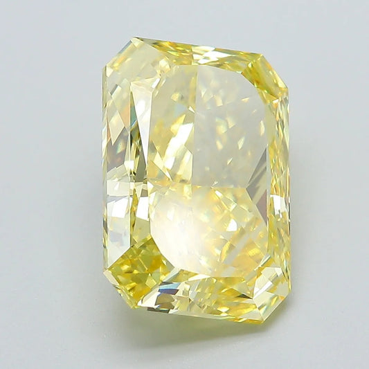 Diamant de laboratoire radiant de 6,32 ct (couleur jaune vif fantaisie, pureté VVS2, certifié IGI)