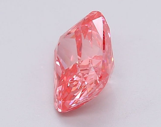 Lab-Grown Cushion Diamond - 1.57 Carats, Fancy Vivid Pink Color, VS1 Clarity - Certified by IGI - Report Number: LG595381257