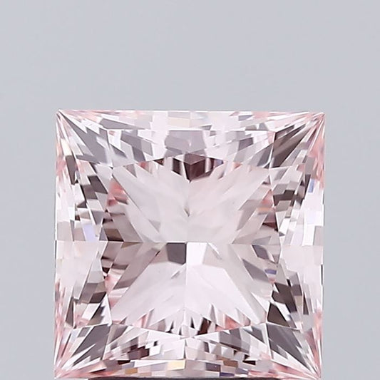 Lab-Grown Princess Diamond - 2.99 Carats, Fancy Intense Pink Color, VVS2 Clarity - Certified by IGI - Report Number: LG689579238