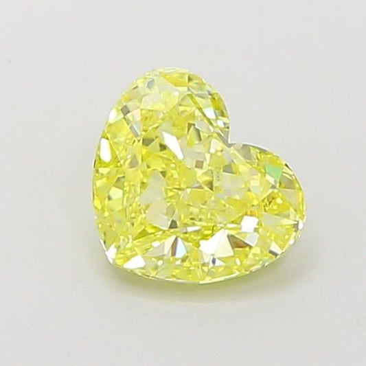 Lab-Grown Heart Diamond - 1.0 Carats, Fancy Vivid Yellow Color, VVS2 Clarity - Certified by IGI - Report Number: LG660455193