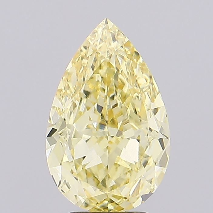 Lab-Grown Pear Diamond - 4.08 Carats, Fancy Intense Yellow Color, VVS2 Clarity - Certified by IGI - Report Number: LG660471012