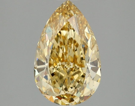 Lab-Grown Pear Diamond - 2.06 Carats, Fancy Vivid Yellow Color, VVS2 Clarity - Certified by IGI - Report Number: LG669415996