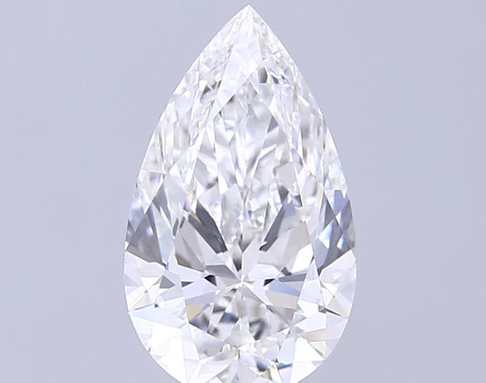 Lab-Grown Pear Diamond - 3.1 Carats, F Color, VVS2 Clarity - Certified by IGI - Report Number: LG685540009