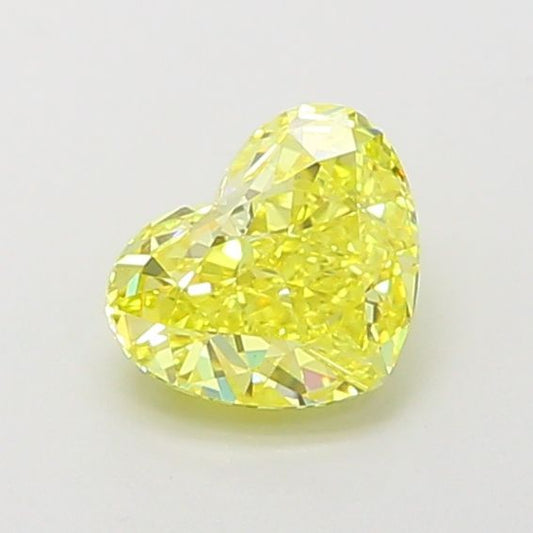 Lab-Grown Heart Diamond - 1.03 Carats, Fancy Vivid Yellow Color, VVS2 Clarity - Certified by IGI - Report Number: LG660440308