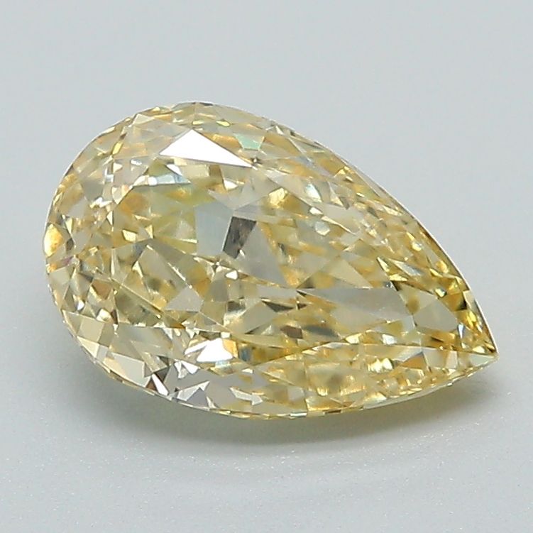 Lab-Grown Pear Diamond - 1.51 Carats, Fancy Yellow Color, VVS2 Clarity - Certified by IGI - Report Number: LG653439355