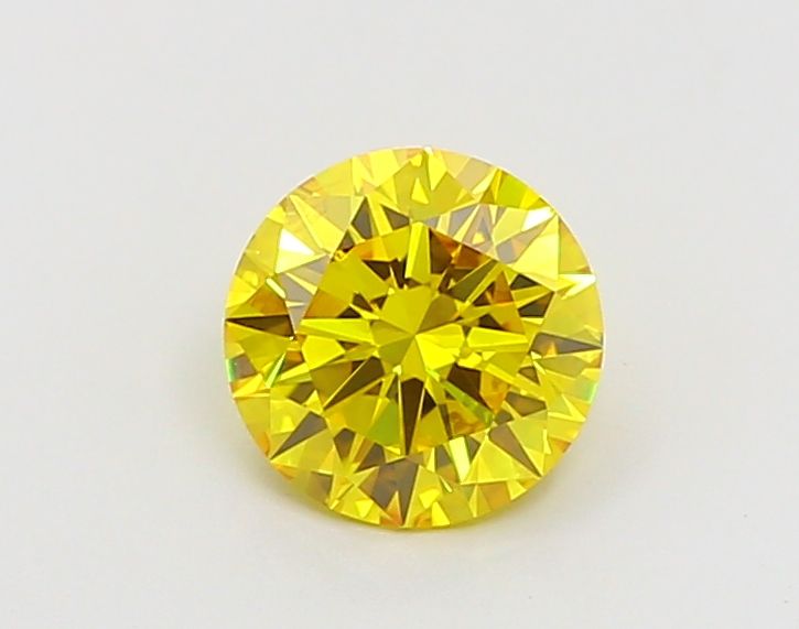 Lab-Grown Round Diamond - 1.02 Carats, Fancy Vivid Yellow Color, VVS1 Clarity - Certified by IGI - Report Number: LG666413389
