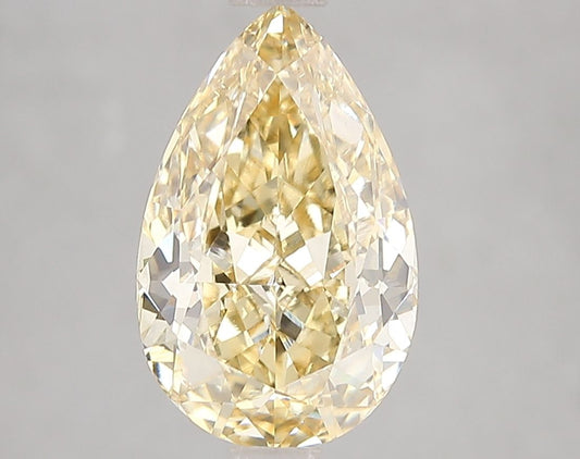 Lab-Grown Pear Diamond - 3.07 Carats, Fancy Yellow Color, VS1 Clarity - Certified by IGI - Report Number: LG662484518