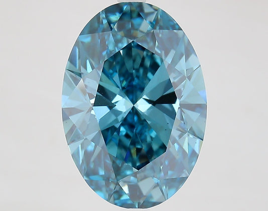 Lab-Grown Oval Diamond - 7.05 Carats, Fancy Vivid Blue Color, VS2 Clarity - Certified by IGI - Report Number: LG683583251