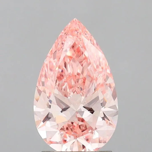 Diamant de laboratoire taille poire de 2,02 ct (couleur rose intense fantaisie, pureté VS2, certifié IGI)