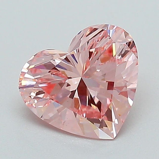 Lab-Grown Heart Diamond - 1.0 Carats, Fancy Intense Pink Color, VS1 Clarity - Certified by IGI - Report Number: LG633436263