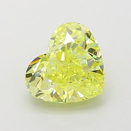 Lab-Grown Heart Diamond - 1.32 Carats, Fancy Intense Yellow Color, VS1 Clarity - Certified by IGI - Report Number: LG660455219