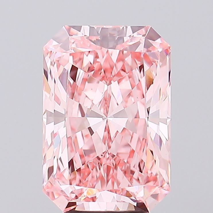 Lab-Grown Radiant Diamond - 5.07 Carats, Fancy Vivid Pink Color, VS1 Clarity - Certified by IGI - Report Number: LG687586822