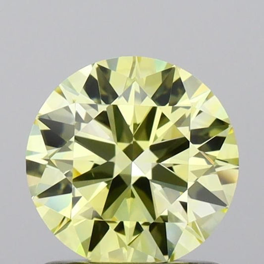 Lab-Grown Round Diamond - 1.03 Carats, Fancy Intense Yellow Color, VS1 Clarity - Certified by IGI - Report Number: LG654483056
