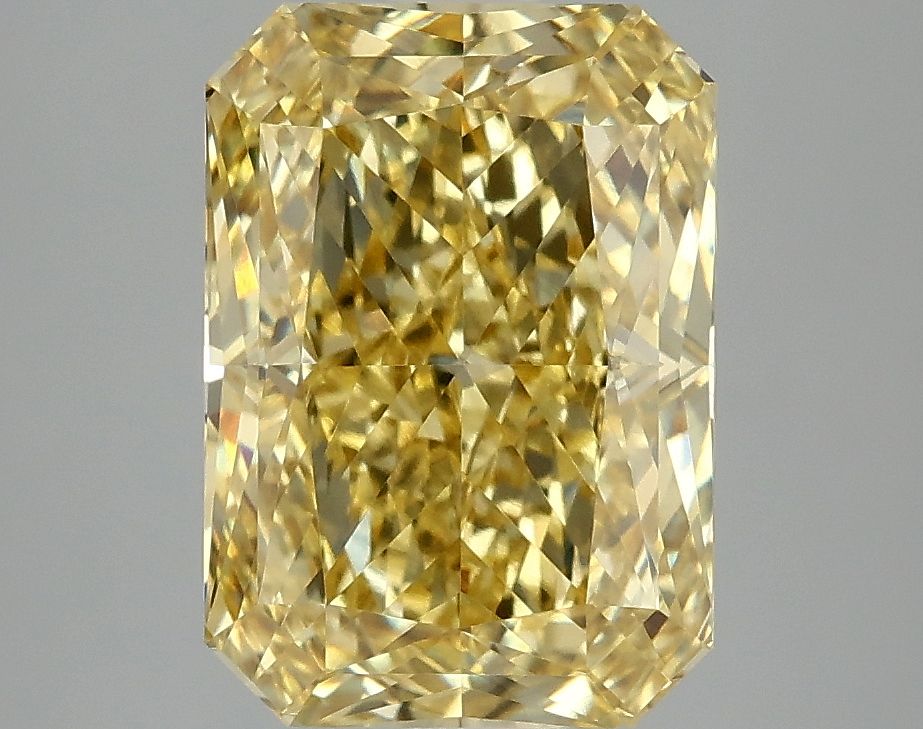 Lab-Grown Radiant Diamond - 4.02 Carats, Fancy Vivid Yellow Color, VVS2 Clarity - Certified by IGI - Report Number: LG683597602