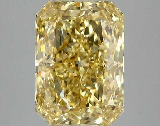 Lab-Grown Radiant Diamond - 4.02 Carats, Fancy Vivid Yellow Color, VVS2 Clarity - Certified by IGI - Report Number: LG683597602