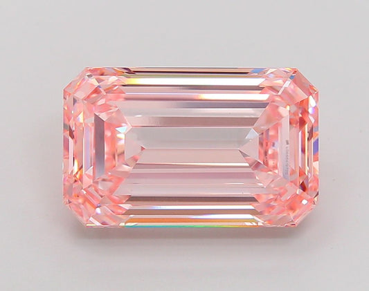 Lab-Grown Emerald Diamond - 8.04 Carats, Fancy Intense Pink Color, VS1 Clarity - Certified by IGI - Report Number: LG666419700