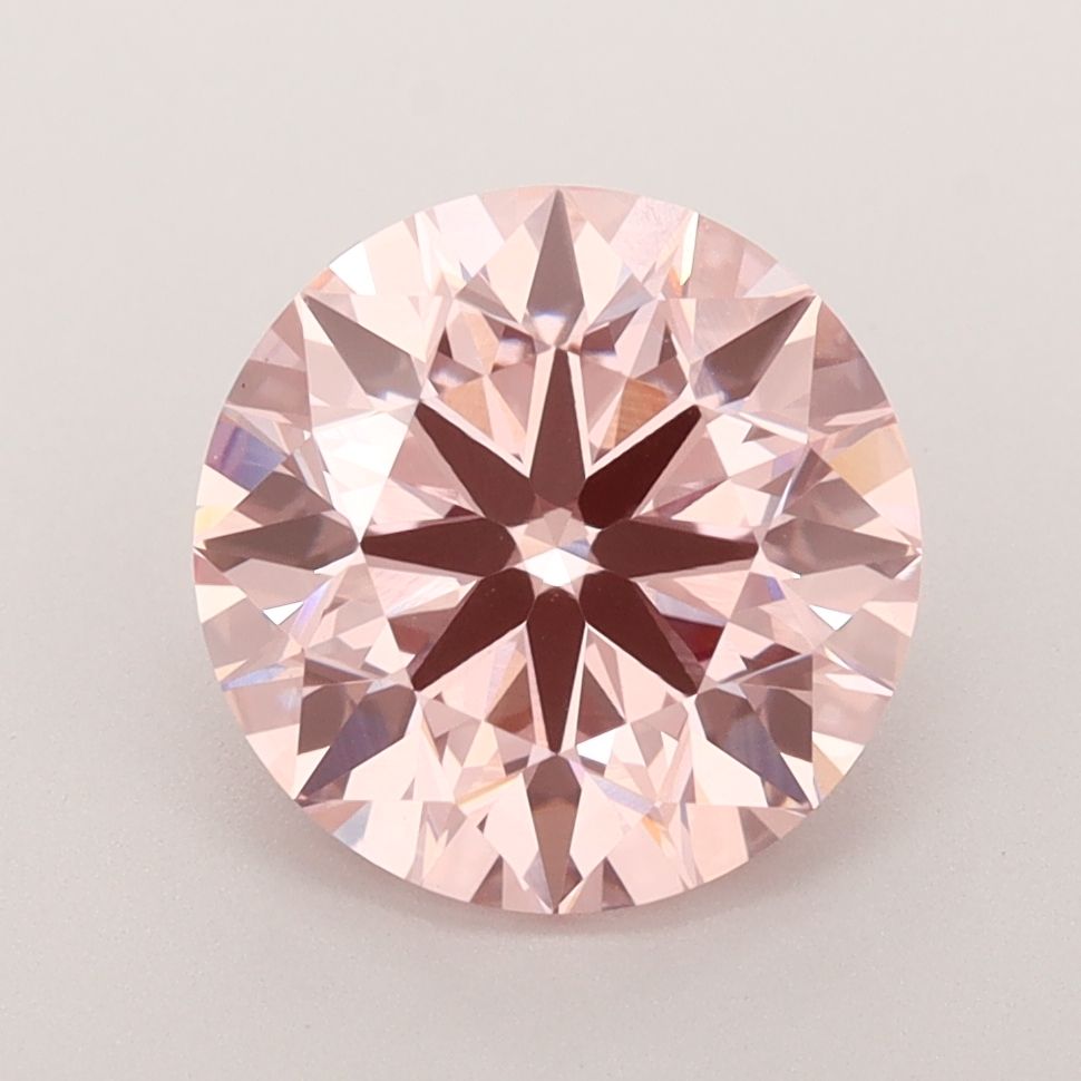 Lab-Grown Round Diamond - 3.02 Carats, Fancy Intense Pink Color, VVS2 Clarity - Certified by IGI - Report Number: LG582357584