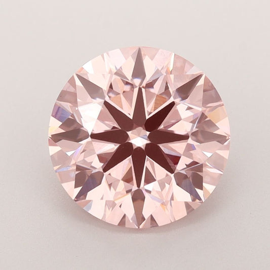 Lab-Grown Round Diamond - 3.02 Carats, Fancy Intense Pink Color, VVS2 Clarity - Certified by IGI - Report Number: LG582357584