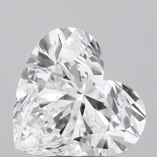 Lab-Grown Heart Diamond - 2.5 Carats, D Color, VS2 Clarity - Certified by IGI - Report Number: LG717592183
