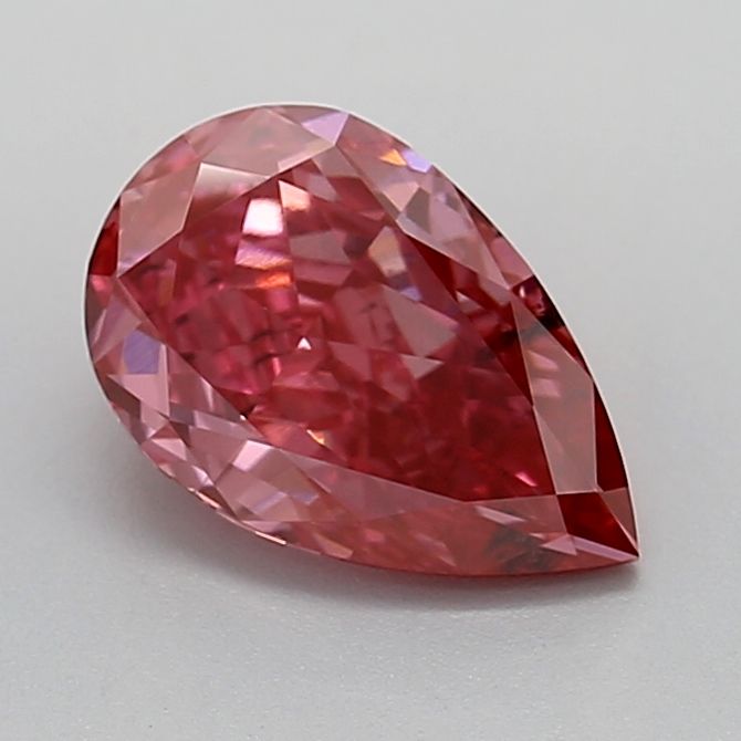 Lab-Grown Pear Diamond - 1.53 Carats, Fancy Vivid Pink Color, SI1 Clarity - Certified by IGI - Report Number: LG632431015