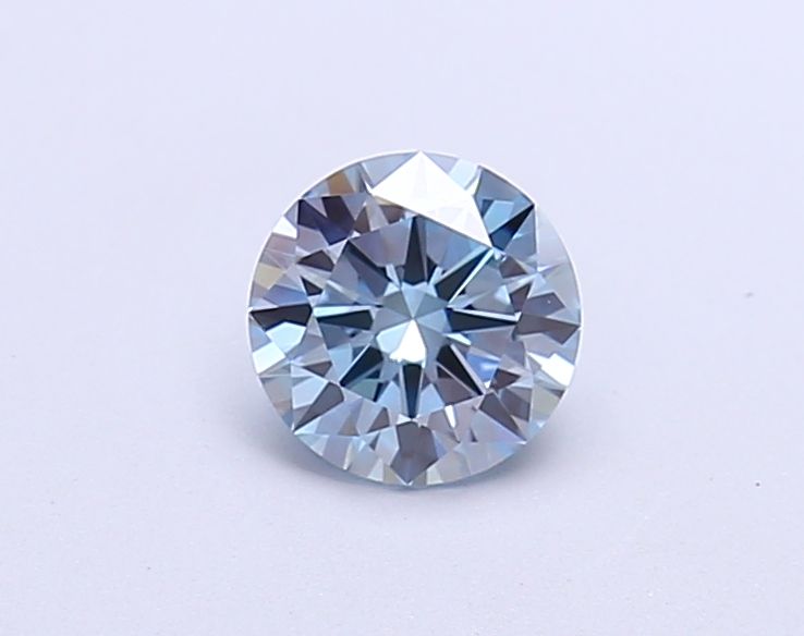 Lab-Grown Round Diamond - 0.57 Carats, Fancy Intense Blue Color, VS1 Clarity - Certified by IGI - Report Number: LG662445724