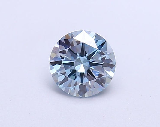 Lab-Grown Round Diamond - 0.57 Carats, Fancy Intense Blue Color, VS1 Clarity - Certified by IGI - Report Number: LG662445724