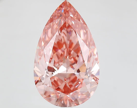 Lab-Grown Pear Diamond - 8.16 Carats, Fancy Vivid Pink Color, VVS2 Clarity - Certified by IGI - Report Number: LG683583553