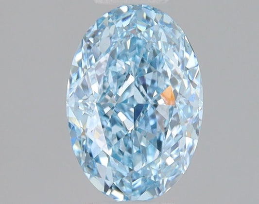 Lab-Grown Oval Diamond - 1.01 Carats, Fancy Vivid Blue Color, VVS2 Clarity - Certified by IGI - Report Number: LG680512773