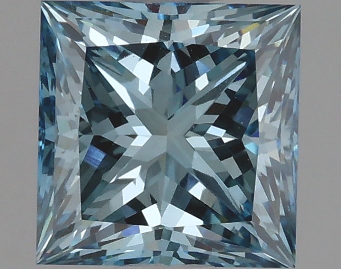 Lab-Grown Princess Diamond - 1.94 Carats, Fancy Vivid Blue Color, VS1 Clarity - Certified by IGI - Report Number: LG629419584
