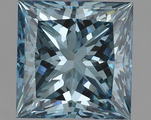 Lab-Grown Princess Diamond - 1.94 Carats, Fancy Vivid Blue Color, VS1 Clarity - Certified by IGI - Report Number: LG629419584