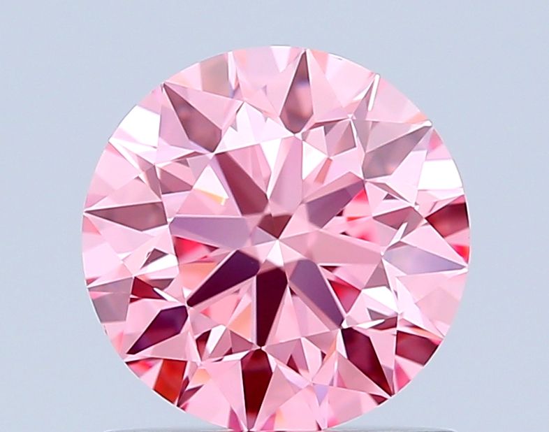 Lab-Grown Round Diamond - 1.01 Carats, Fancy Vivid Pink Color, VVS2 Clarity - Certified by IGI - Report Number: LG654498866