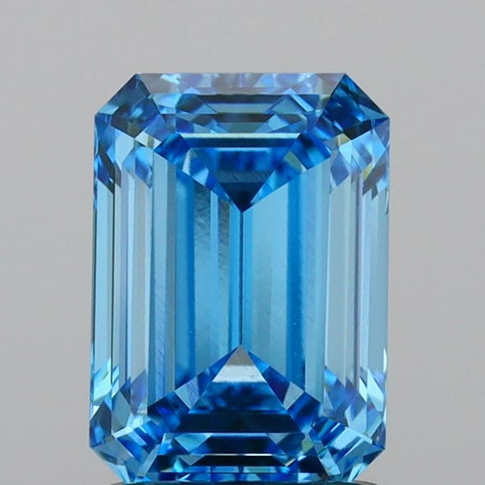 Lab-Grown Emerald Diamond - 1.6 Carats, Fancy Vivid Blue Color, VVS1 Clarity - Certified by IGI - Report Number: LG640490314