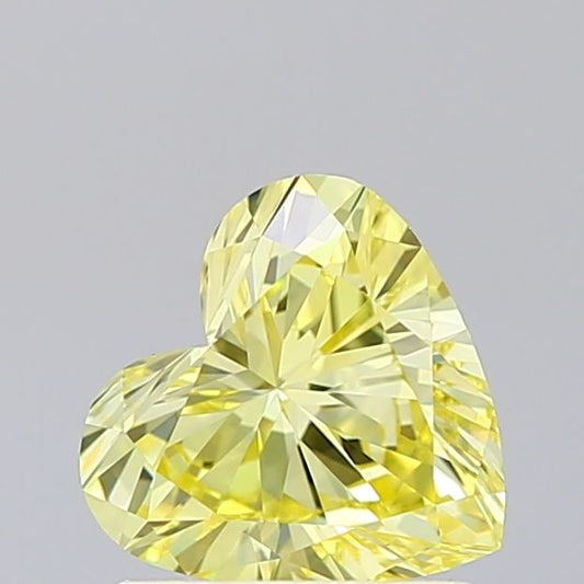 Lab-Grown Heart Diamond - 1.04 Carats, Fancy Intense Yellow Color, VVS1 Clarity - Certified by IGI - Report Number: LG625435391