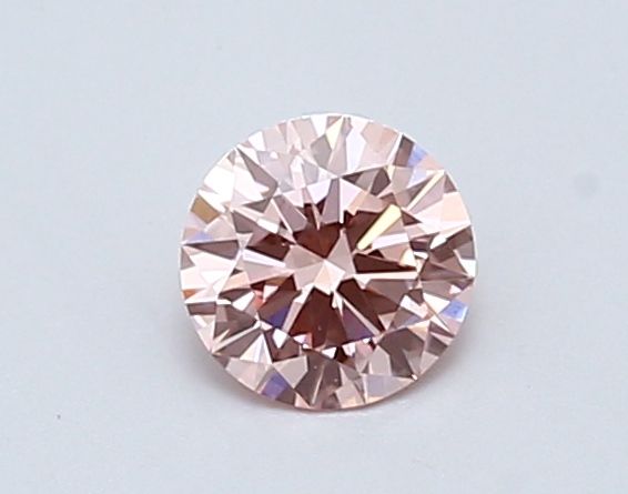 Lab-Grown Round Diamond - 0.56 Carats, Fancy Intense Pink Color, VS1 Clarity - Certified by IGI - Report Number: LG607316181
