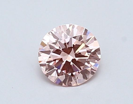 Lab-Grown Round Diamond - 0.56 Carats, Fancy Intense Pink Color, VS1 Clarity - Certified by IGI - Report Number: LG607316181