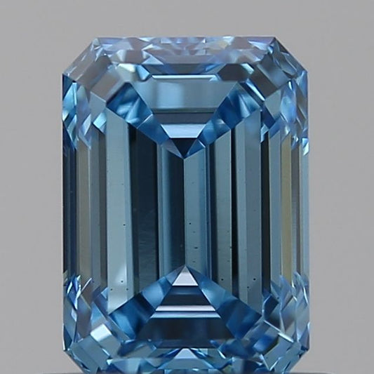 Lab-Grown Emerald Diamond - 0.81 Carats, Fancy Intense Blue Color, VS1 Clarity - Certified by IGI - Report Number: LG584351869