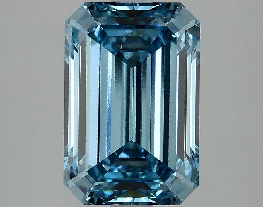 Lab-Grown Emerald Diamond - 2.97 Carats, Fancy Vivid Blue Color, VS2 Clarity - Certified by IGI - Report Number: LG634428141