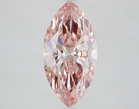 Lab-Grown Marquise Diamond - 3.01 Carats, Fancy Intense Pink Color, VS1 Clarity - Certified by IGI - Report Number: LG662457075