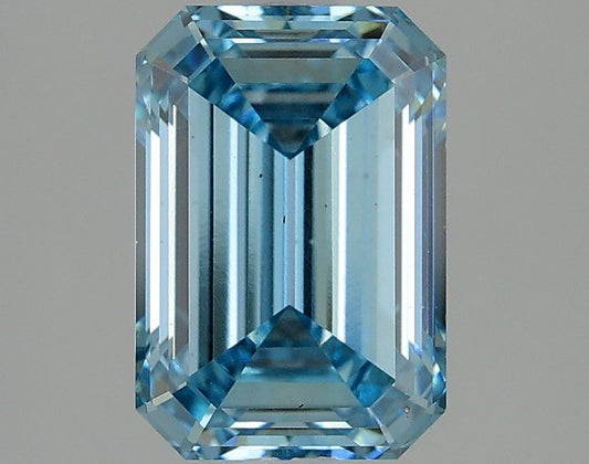 Lab-Grown Emerald Diamond - 2.52 Carats, Fancy Vivid Blue Color, VS2 Clarity - Certified by IGI - Report Number: LG634405668