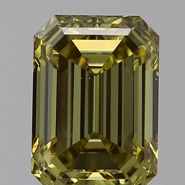 Lab-Grown Emerald Diamond - 0.75 Carats, Fancy Intense Green Yellow Color, VS1 Clarity - Certified by IGI - Report Number: LG593369918