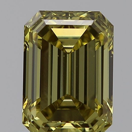 Lab-Grown Emerald Diamond - 0.75 Carats, Fancy Intense Green Yellow Color, VS1 Clarity - Certified by IGI - Report Number: LG593369918